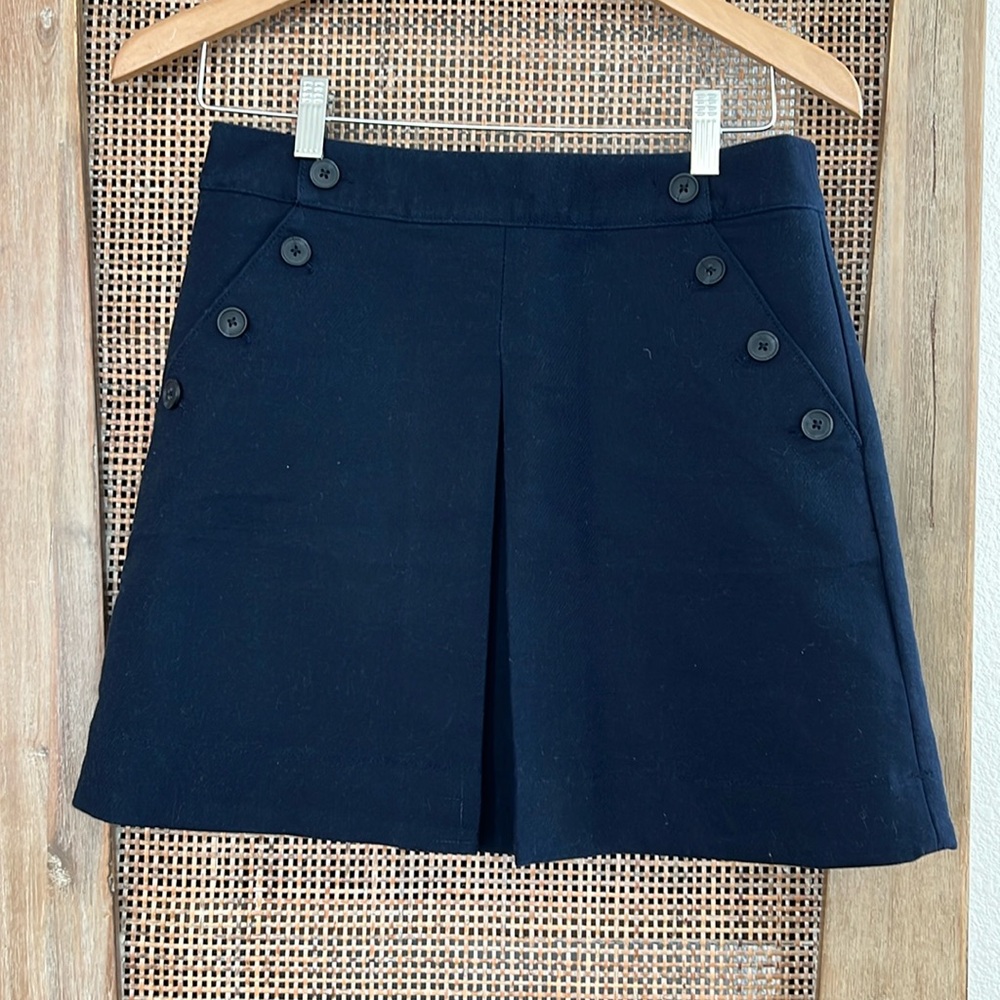 GAP Navy Blue Mini Skirt with Button Detail